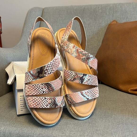 Corso Como Yasha platinum glam snake sandal size 8 - Picture 3 of 6